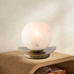 Selezionato da Mazzolaluce Abat jour camera da letto bronzato sfera vetro bianco