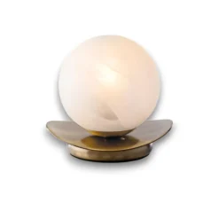 Selezionato da Mazzolaluce Abat jour camera da letto bronzato sfera vetro bianco