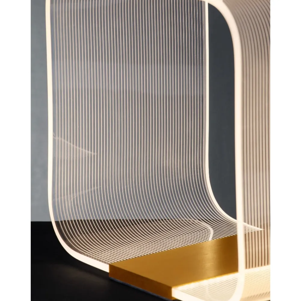 Selezionato da Mazzolaluce Abat jour camera da letto moderna oro led dimmerabile 3000k