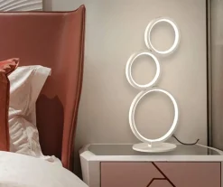 Selezionato da Mazzolaluce Abat jour da comodino cerchi moderna led 17w 3000k bianca dimmerabile