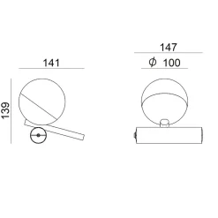 Linea Light Abat jour da comodino led 3000k oro rossini tab
