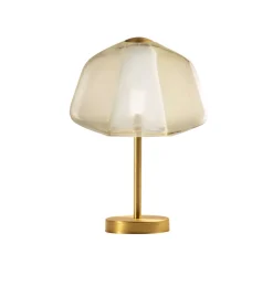 Top Light Abat jour da comodino toplight double skin moderna oro vetro ambra