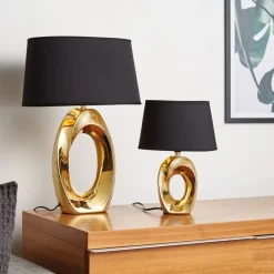 Selezionato da Mazzolaluce Abat jour per camera da letto oro paralume nero
