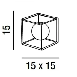 Perenz Illuminazione Abat-jour da comodino cube perenz gabbia oro sfera vetro bianco