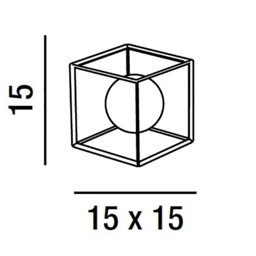 Perenz Illuminazione Abat-jour da comodino cube perenz gabbia oro sfera vetro bianco