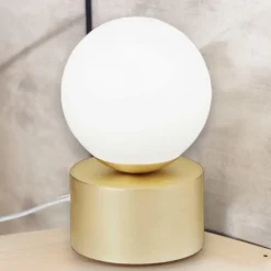 Ideal Lux Abat-jour da comodino perlage tl1 metallo ottone vetro bianco