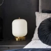 Selezionato da Mazzolaluce Abat-jour da comodino oro vetro bianco per camera da letto