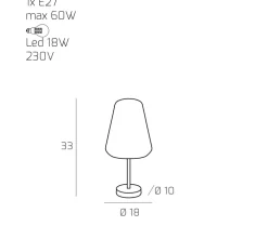 Top Light Abat-jour da comodino toplight moderna cromo vetro ambra