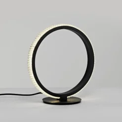 Selezionato da Mazzolaluce Abat-jour led lampada da comodino cerchio moderna nera