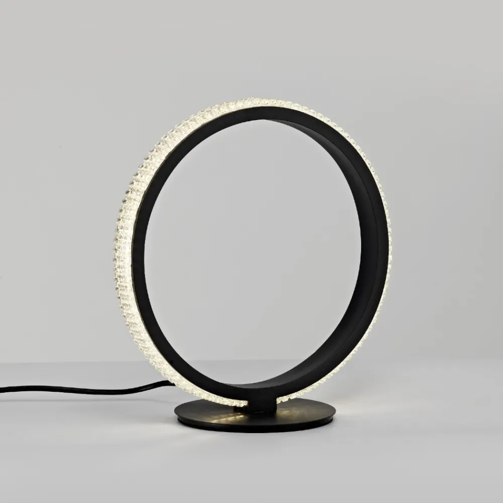 Selezionato da Mazzolaluce Abat-jour led lampada da comodino cerchio moderna nera