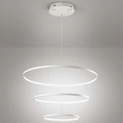 Affralux Aluring lampadario bianco moderno led 3000k tre anelli