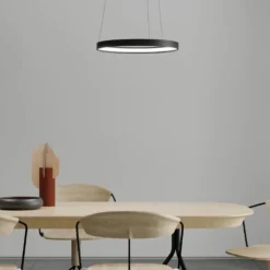 Sforzin Illuminazione Anello sforzin lampadario moderno cerchio nero per salotto