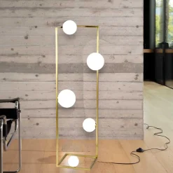 Ideal Lux Angolo pt5 lampada da terra design dorata