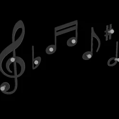 Complementi Selezionati da Mazzolaluce Appendiabiti da parete design musicale verdi legno nero