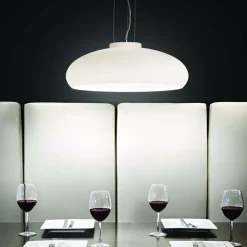 Ideal Lux Aria sp1 lampadario da cucina moderna cupola vetro bianco schiacciata