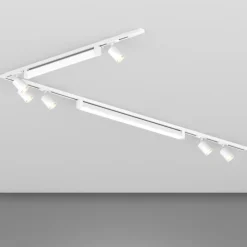 Selezionato da Mazzolaluce Binario angolare con spot orientabili monofase bianco modulo led 3000k