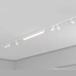 Selezionato da Mazzolaluce Binario bianco con spot orientabili monofase modulo led 40w 3000k