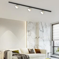 Selezionato da Mazzolaluce Binario plafoniera 100cm con 3 spot gx53 sabbia monofase orientabili