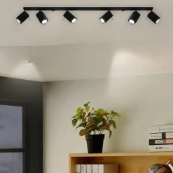 Selezionato da Mazzolaluce Binario plafoniera nero led con spot orientabili