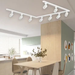 Selezionato da Mazzolaluce Binario trifase bianco 220v con spot gu10 led orientabili