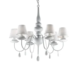 Ideal Lux Blanche sp6 lampadario per camera da letto bianco 6 luci shabby chic