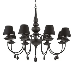 Ideal Lux Blanche sp8 lampadario nero stanza da letto shabby chic