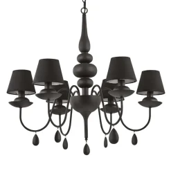 Ideal Lux Blanche sp6 lampadario chabby chic nero sei luci per camera da letto