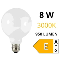 Ideal Lux Box 10 lampadine sfera e27 led 8w 950lm 3000k vetro bianco