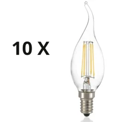 Ideal Lux Confezione n10 lampadine e14 led 4w 4000k 460lm trasparente
