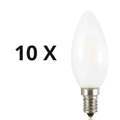 Ideal Lux Confezione n10 lampadine e14 led 4w 3000k 370lm vetro oliva bianca