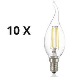 Ideal Lux Confezione n10 lampadine e14 led 4w 3000k 430lm trasparente