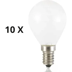 Ideal Lux Confezione n10 lampadine e14 led 4w 3000k 430lm sfera bianca