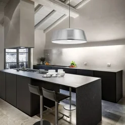 Gea Luce blanca lampadario per cucina moderna nickel