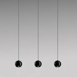 Gea Luce lampadario per cucina guya nero 3 lampade sfere led 24w 3000k