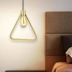 Ideal Lux abc sp1 triangle lampada a sospensione triangolo oro ottone pendente