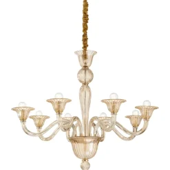 Ideal Lux brigitta sp8 lampadario cristallo ambra