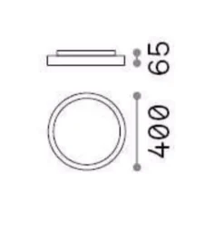 Ideal Lux ray pl d40 plafoniera da bagno tonda led 3000k 4000k nera ip44