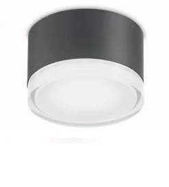 Ideal Lux urano pl1 small plafoniera da bagno antracite rotonda ip44