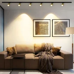 Selezionato da Mazzolaluce Illuminazione binario 200cm nero oro spot orientabili monofase