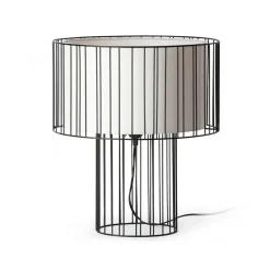 Selezionato da Mazzolaluce Lampada da tavolo design minimal nera rotonda per salotto