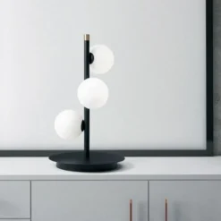 Sforzin Illuminazione Lampada da tavolo dimmerabile sfere vetro bianco pomi' miloox