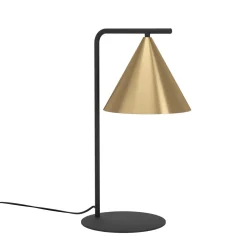 Selezionato da Mazzolaluce Lampada da tavolo nero cono oro ottone