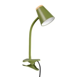 Selezionato da Mazzolaluce Lampada da tavolo per ufficio orientabile verde con pinza led 4.5w 3000k