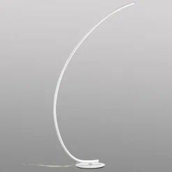 Gea Luce Lampada da terra bianca iole curva moderna led 30w 3000k