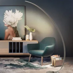 Gea Luce Lampada da terra curca design moderna iole titanio led 30w 3000k