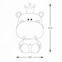 Selezionato da Mazzolaluce Lampada hippo porpora da comodino per cameretta bambina