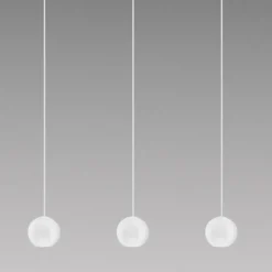 Gea Luce Lampadario da cucina 3 luci sfere led 3000k guya bianco