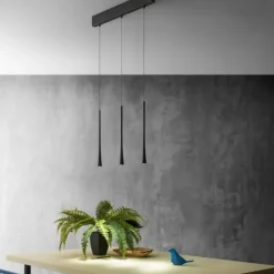 Gea Luce Lampadario da cucina led 16w 3000k nero dafne