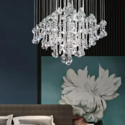 Affralux Lampadario di cristallo per camera da letto rotondo