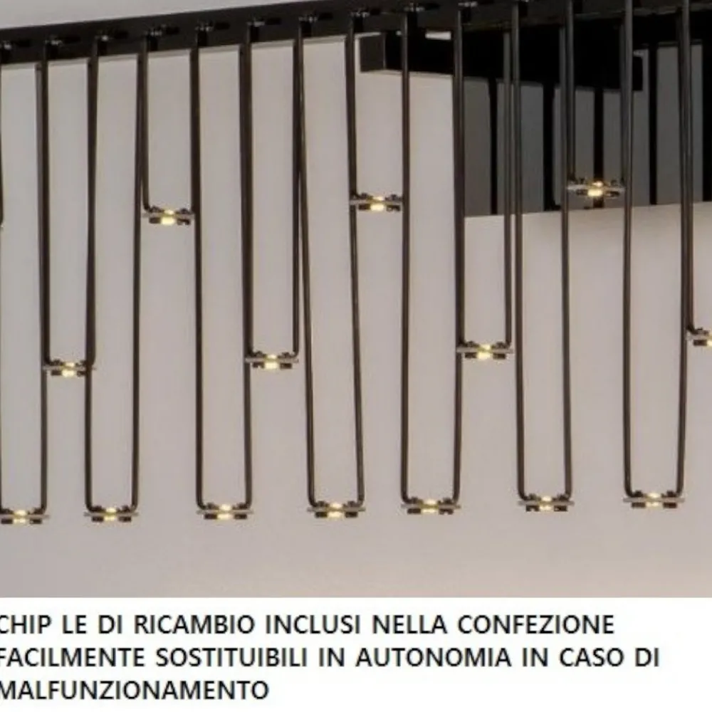 Selezionato da Mazzolaluce Lampadario led design moderno oro per salotto